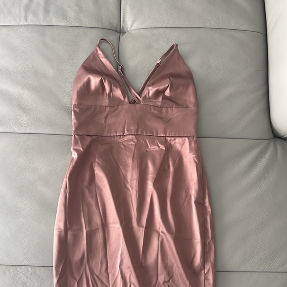 Silk mauve dress - Picture 2 of 5